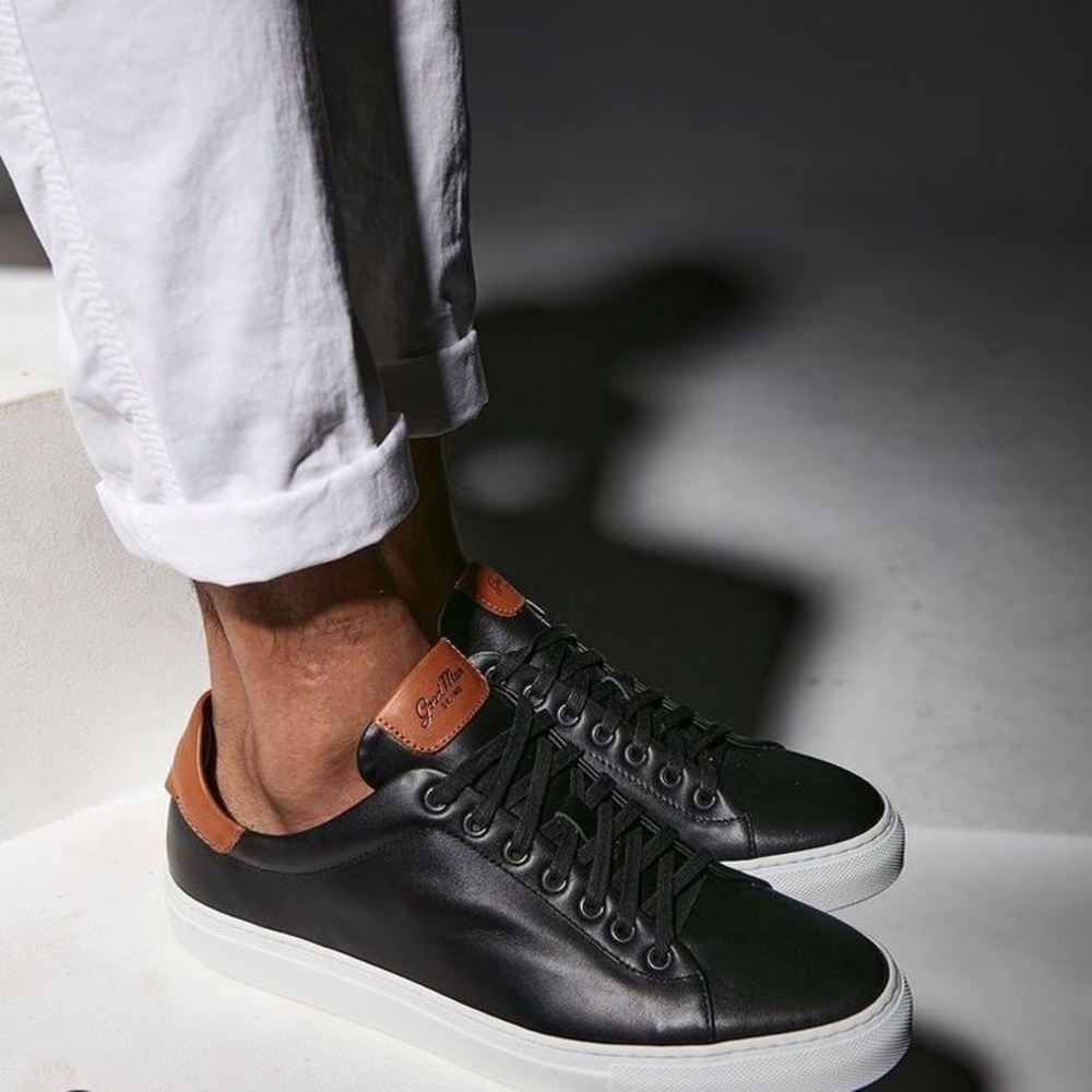Good Man Brand Men's Legend Lo Top Leather Sneaker in Black
